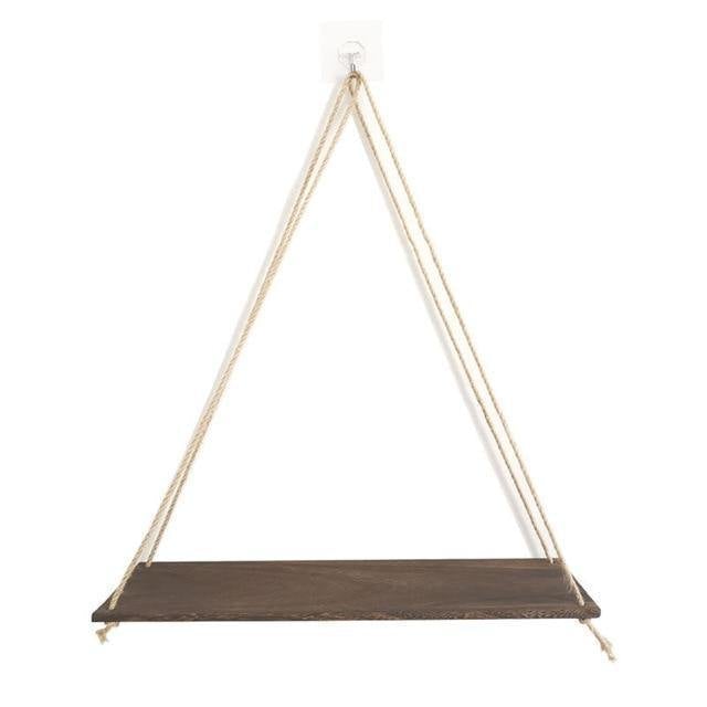 Wooden Rope Swing Wall-Mounted Shelf